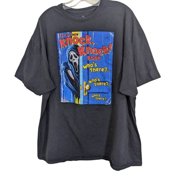 Ghostface Ghost Face Mens 2XL XXL Black Graphic T Shirt Tee Halloween Scream - Picture 2 of 6